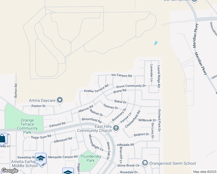map of restaurants, bars, coffee shops, grocery stores, and more near 20683 Azalea Terrace Road in Riverside
