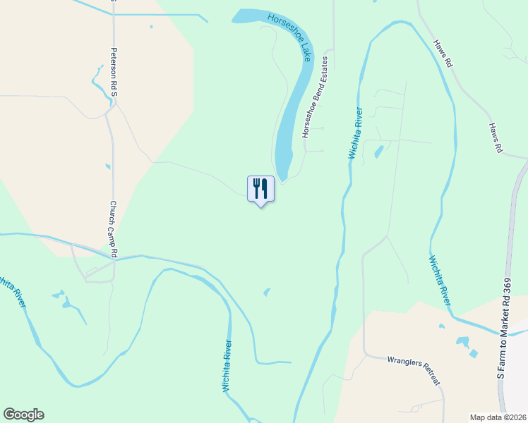 map of restaurants, bars, coffee shops, grocery stores, and more near 3399 Peterson Road South in Iowa Park