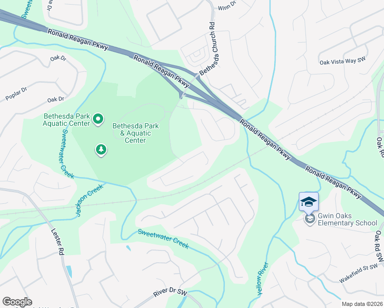 map of restaurants, bars, coffee shops, grocery stores, and more near 3365 Bethesda Park Court in Lawrenceville