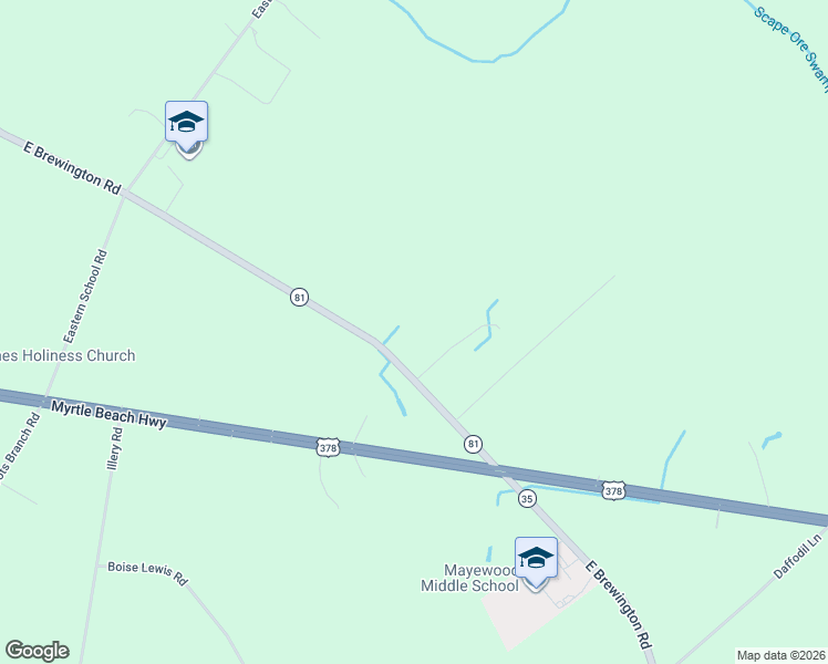 map of restaurants, bars, coffee shops, grocery stores, and more near 4015 East Brewington Road in Sumter
