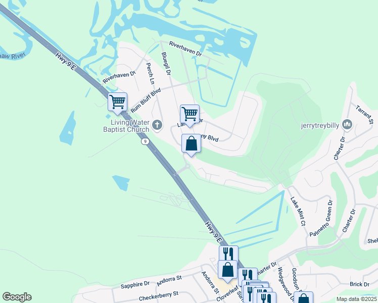 map of restaurants, bars, coffee shops, grocery stores, and more near 248 Sun Colony Boulevard in Longs