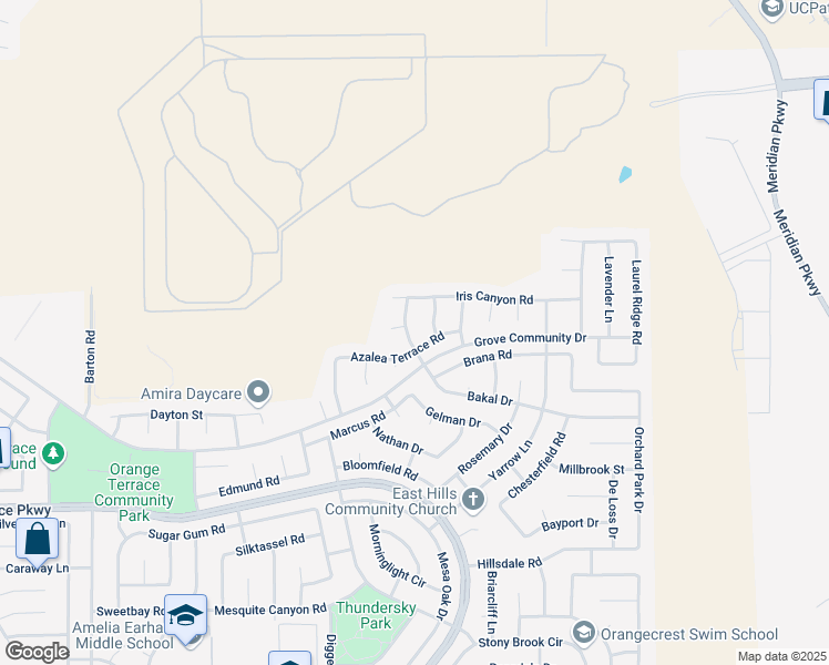 map of restaurants, bars, coffee shops, grocery stores, and more near 20644 Azalea Terrace Road in Riverside