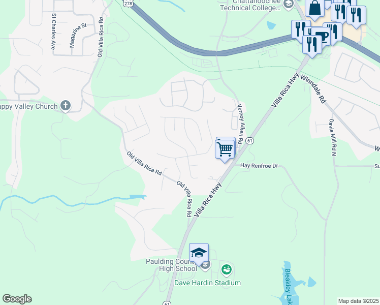 map of restaurants, bars, coffee shops, grocery stores, and more near 301 Ivy Crest Drive in Dallas