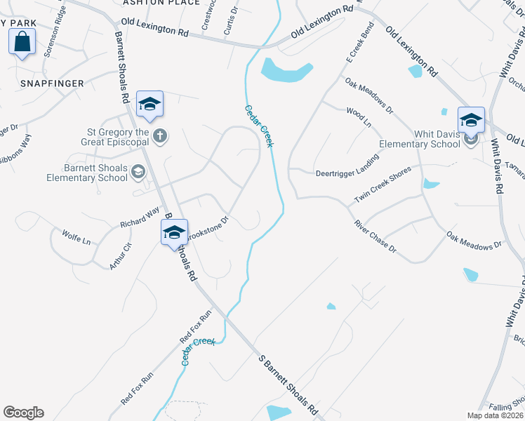 map of restaurants, bars, coffee shops, grocery stores, and more near 384 East Creek Bend in Athens