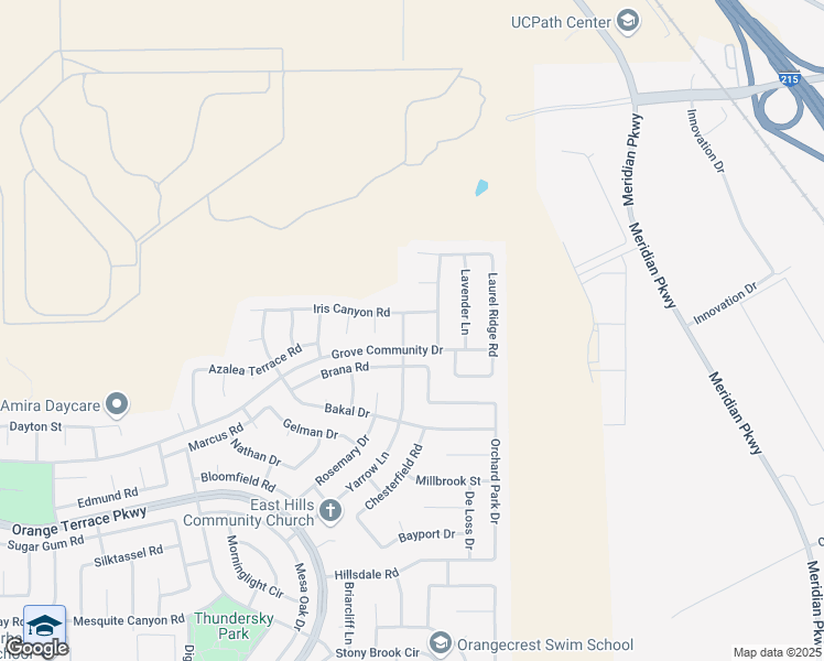 map of restaurants, bars, coffee shops, grocery stores, and more near 8268 Yarrow Lane in Riverside