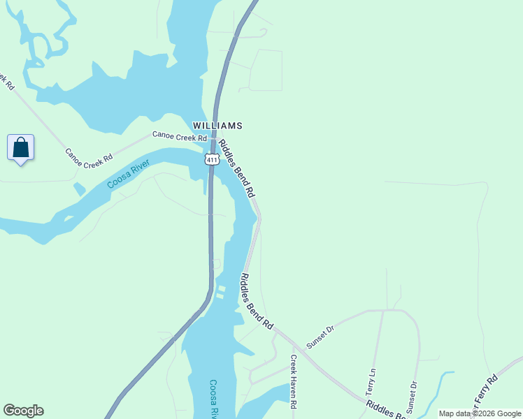 map of restaurants, bars, coffee shops, grocery stores, and more near 211 Riddles Bend Road in Rainbow City