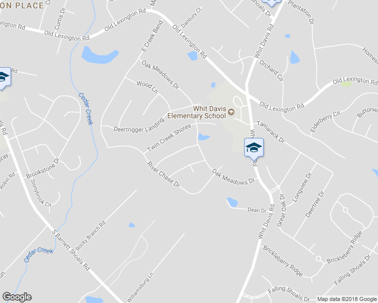map of restaurants, bars, coffee shops, grocery stores, and more near 115 Whispering Spring in Athens