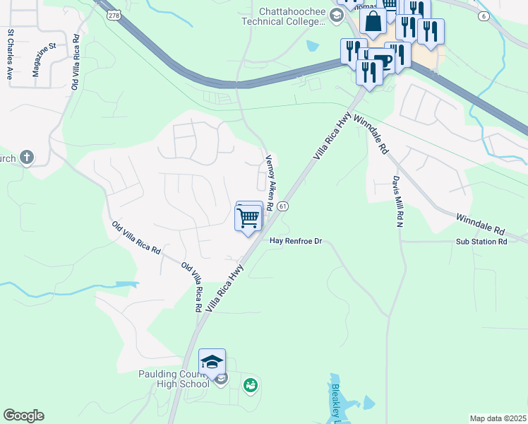 map of restaurants, bars, coffee shops, grocery stores, and more near 56 Peaceful Path in Dallas
