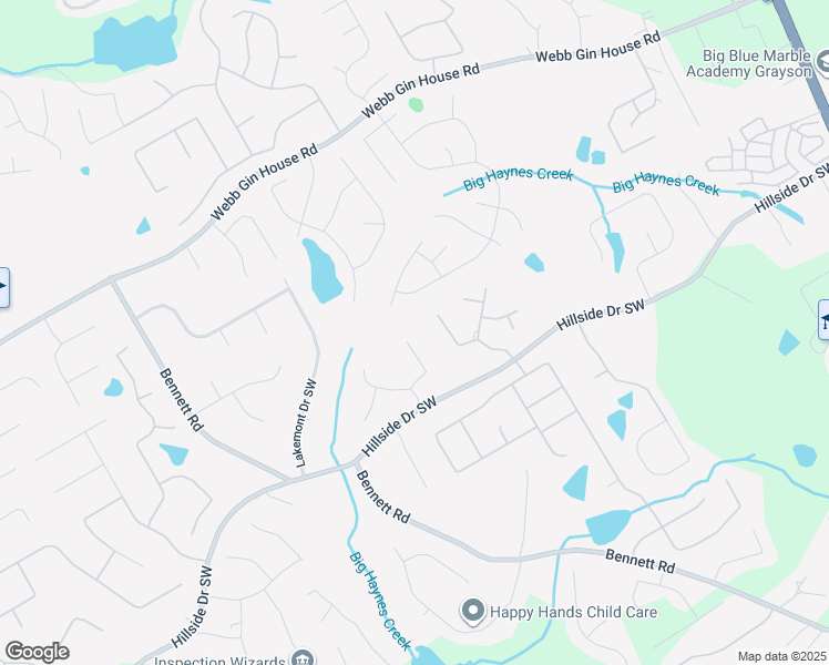 map of restaurants, bars, coffee shops, grocery stores, and more near 920 Hillside Mill Drive in Grayson
