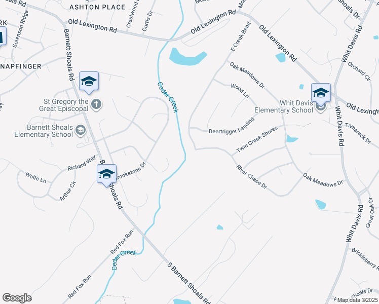 map of restaurants, bars, coffee shops, grocery stores, and more near 100 River Chase Drive in Athens