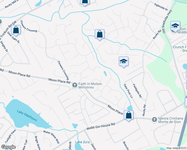 map of restaurants, bars, coffee shops, grocery stores, and more near 989 Vendue Drive in Lawrenceville