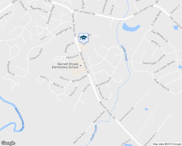 map of restaurants, bars, coffee shops, grocery stores, and more near 122 Stonybrook Drive in Athens