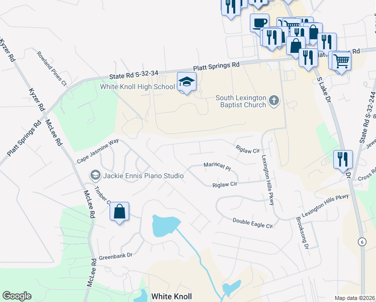 map of restaurants, bars, coffee shops, grocery stores, and more near 218 pico Place in Lexington