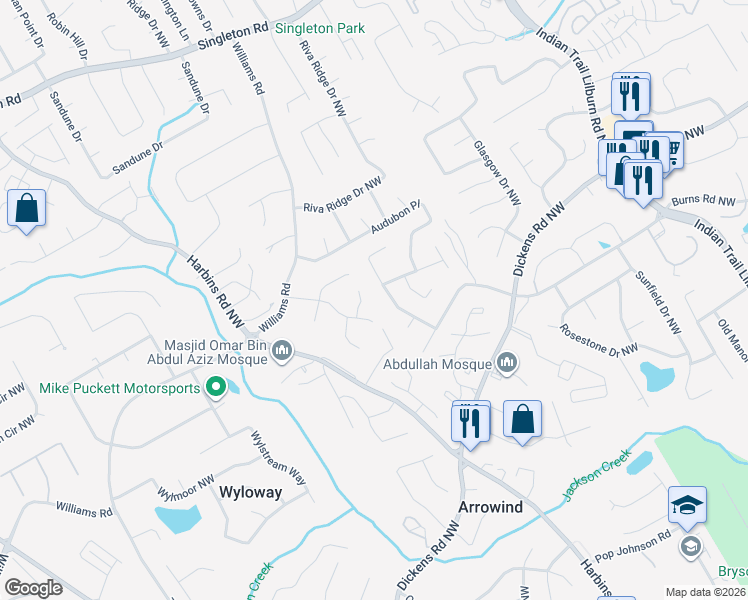 map of restaurants, bars, coffee shops, grocery stores, and more near 5314 Waverly Trce in Norcross