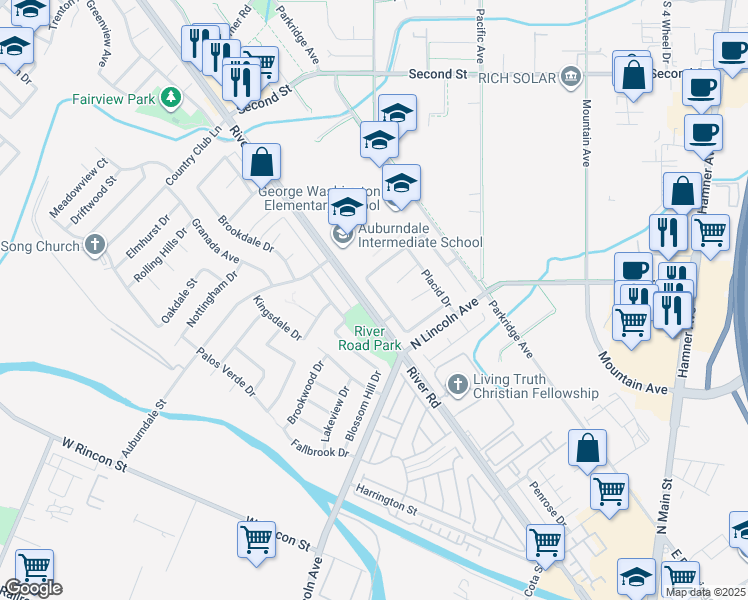 map of restaurants, bars, coffee shops, grocery stores, and more near 1140 Serene Drive in Corona