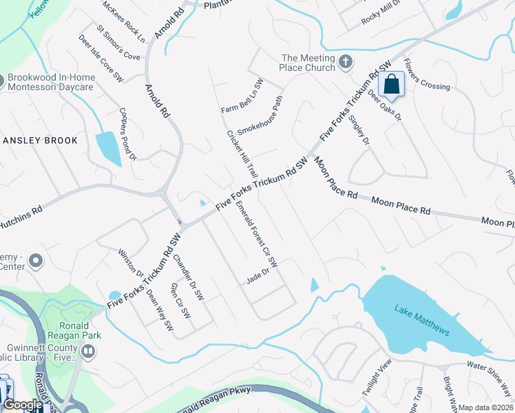 map of restaurants, bars, coffee shops, grocery stores, and more near 725 Cricket Hill Trail in Lawrenceville