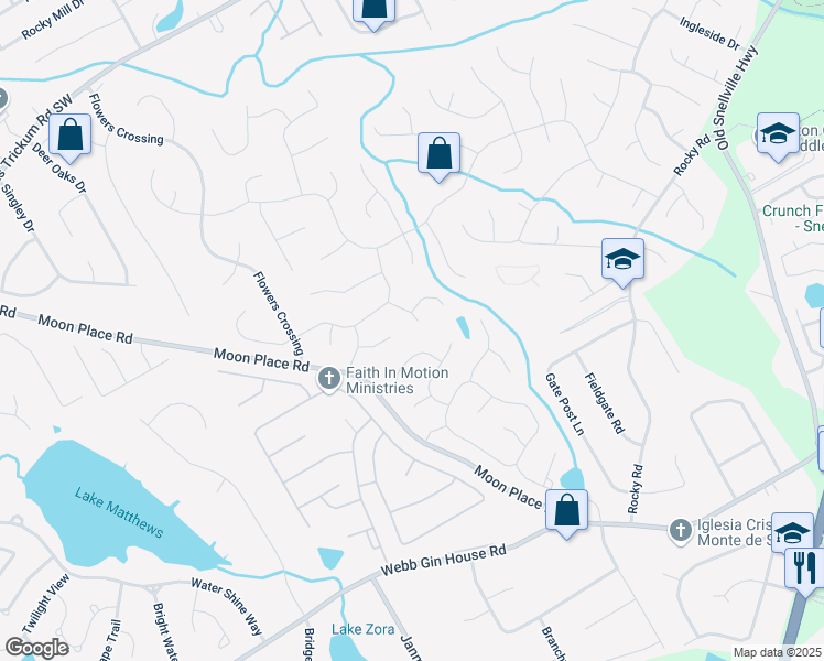 map of restaurants, bars, coffee shops, grocery stores, and more near 989 Vendue Drive in Lawrenceville