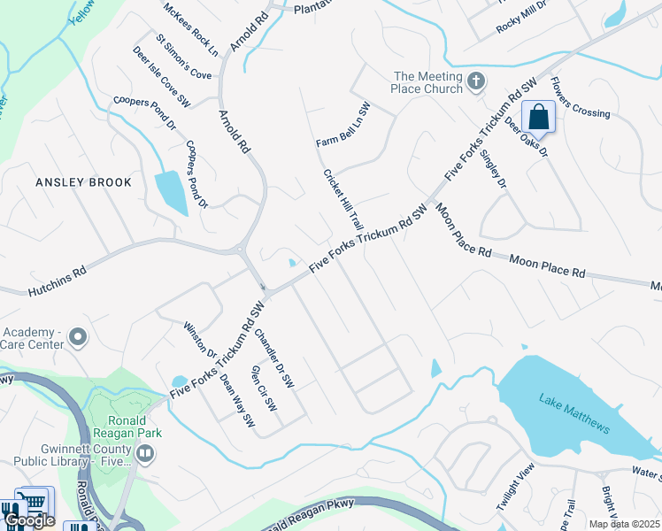 map of restaurants, bars, coffee shops, grocery stores, and more near 641 Emerald Forest Circle Southwest in Lawrenceville