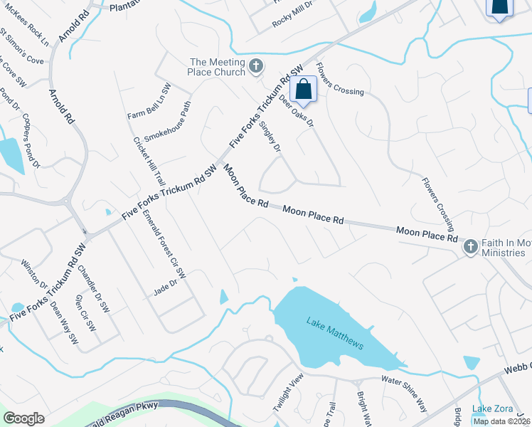 map of restaurants, bars, coffee shops, grocery stores, and more near 2271 Soaring Lane in Lawrenceville