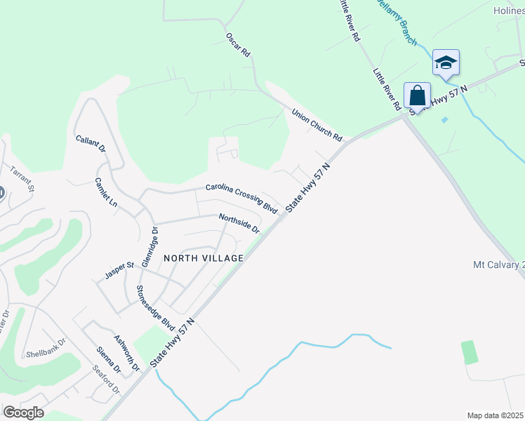 map of restaurants, bars, coffee shops, grocery stores, and more near 129 Carolina Crossing Boulevard in Little River