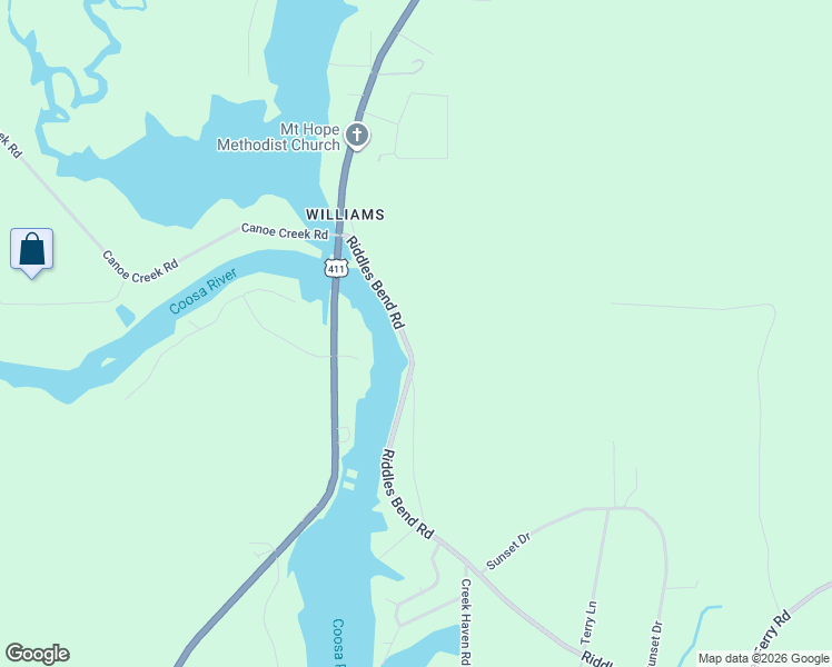 map of restaurants, bars, coffee shops, grocery stores, and more near 211 Riddles Bend Road in Rainbow City