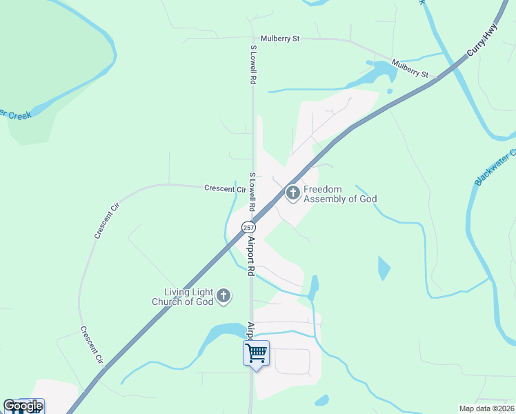 map of restaurants, bars, coffee shops, grocery stores, and more near 50 South Lowell Road in Jasper