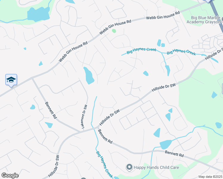 map of restaurants, bars, coffee shops, grocery stores, and more near 920 Hillside Mill Drive in Grayson