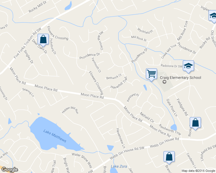 map of restaurants, bars, coffee shops, grocery stores, and more near 1151 Haverhill Trail in Lawrenceville