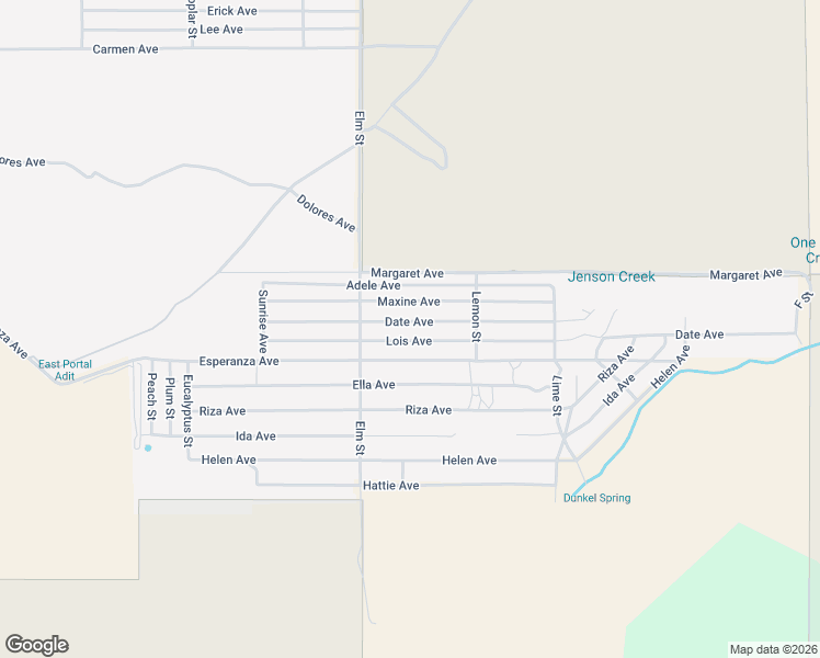 map of restaurants, bars, coffee shops, grocery stores, and more near 52091 Date Avenue in Cabazon