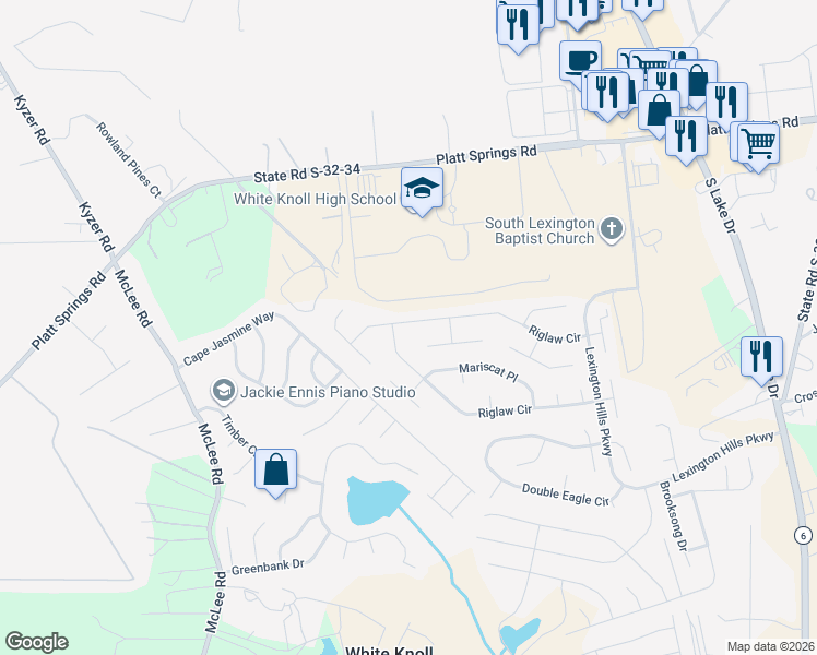 map of restaurants, bars, coffee shops, grocery stores, and more near 218 pico Place in Lexington