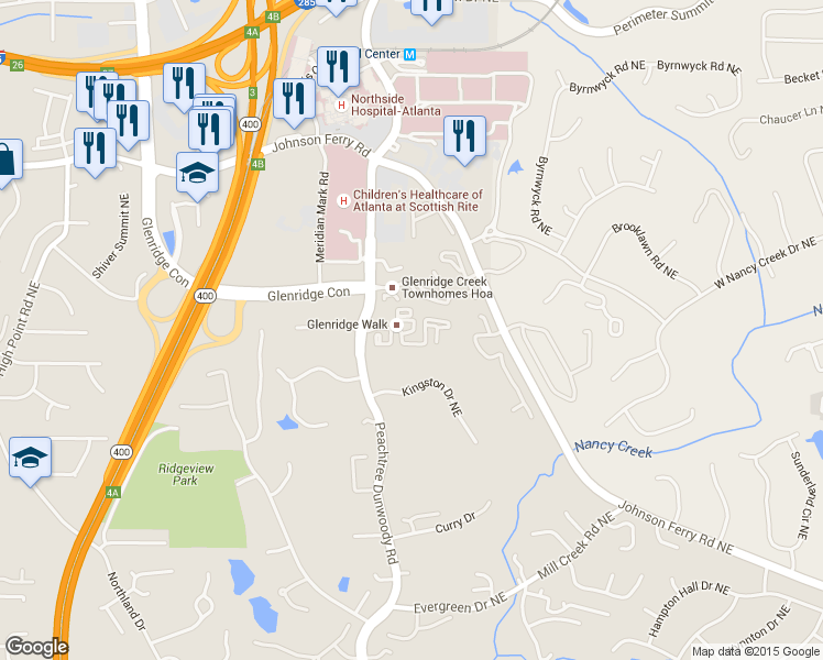 map of restaurants, bars, coffee shops, grocery stores, and more near 1090 Kingston Drive Northeast in Atlanta