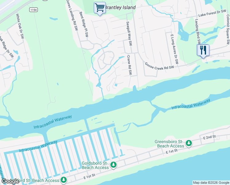 map of restaurants, bars, coffee shops, grocery stores, and more near 1774 Bent Tree Trail Southwest in Ocean Isle Beach