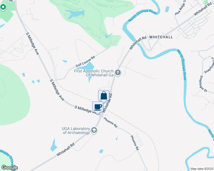 map of restaurants, bars, coffee shops, grocery stores, and more near 145 Towns Grocery Lane in Athens
