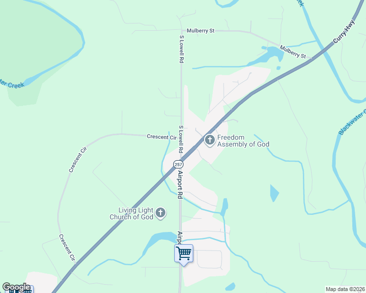 map of restaurants, bars, coffee shops, grocery stores, and more near 50 South Lowell Road in Jasper