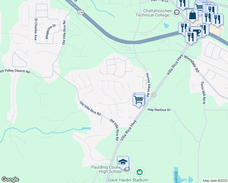 map of restaurants, bars, coffee shops, grocery stores, and more near 113 Ivy Mill Way in Dallas