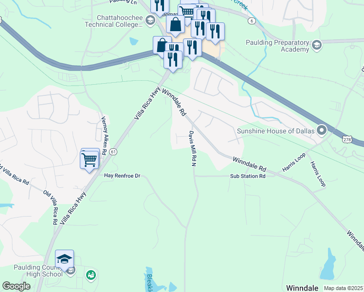 map of restaurants, bars, coffee shops, grocery stores, and more near 6 Turner Lane in Dallas
