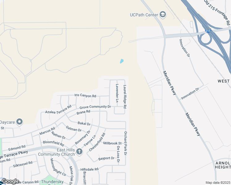 map of restaurants, bars, coffee shops, grocery stores, and more near 8241 Lavender Lane in Riverside