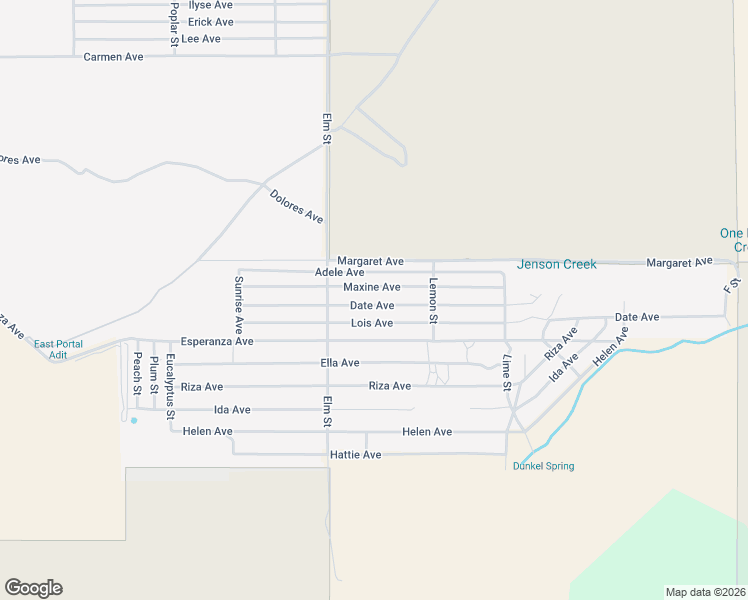 map of restaurants, bars, coffee shops, grocery stores, and more near 52102 Date Avenue in Cabazon