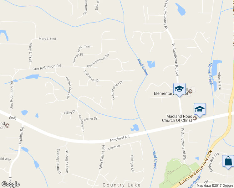 map of restaurants, bars, coffee shops, grocery stores, and more near 3142 Summerton Court in Powder Springs