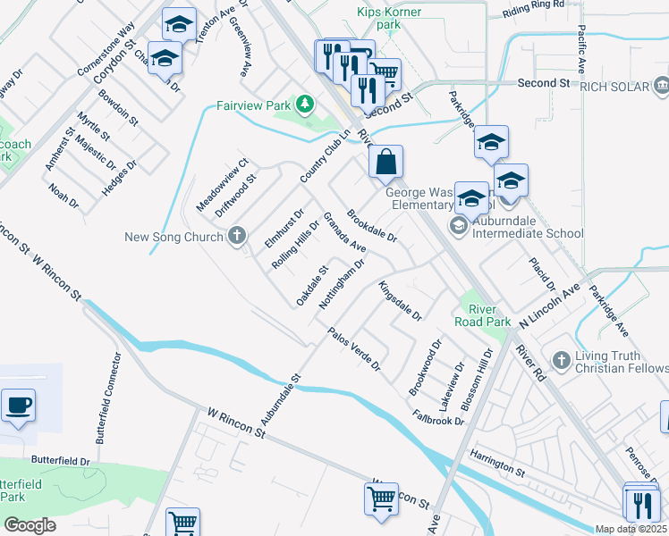 map of restaurants, bars, coffee shops, grocery stores, and more near 964 Nottingham Drive in Corona