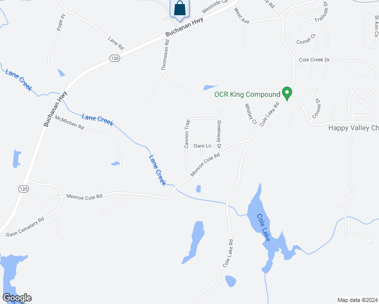 map of restaurants, bars, coffee shops, grocery stores, and more near 327 Cannon Trail in Dallas