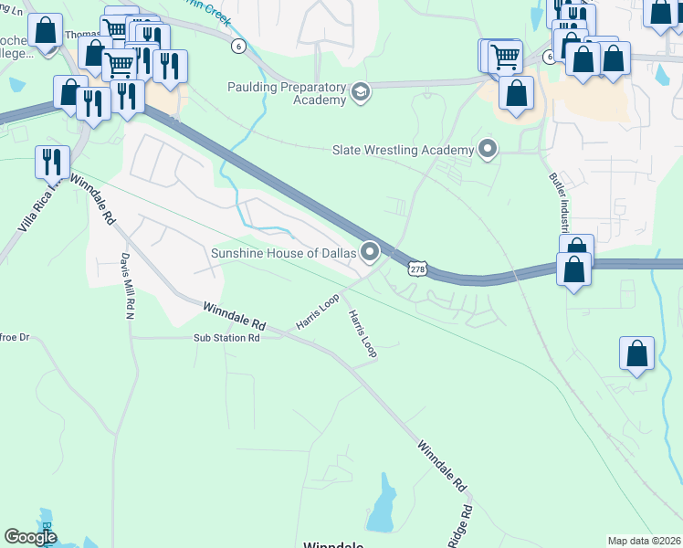 map of restaurants, bars, coffee shops, grocery stores, and more near 201 Silver Ridge Drive in Dallas