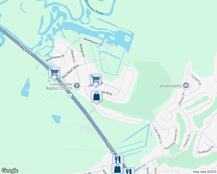 map of restaurants, bars, coffee shops, grocery stores, and more near 1605 Langley Drive in Longs