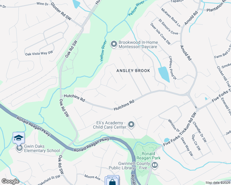 map of restaurants, bars, coffee shops, grocery stores, and more near 494 Tyne Drive in Lawrenceville
