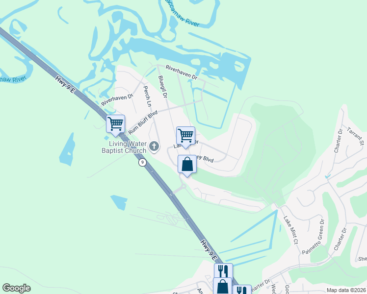 map of restaurants, bars, coffee shops, grocery stores, and more near 1641 Langley Drive in Longs
