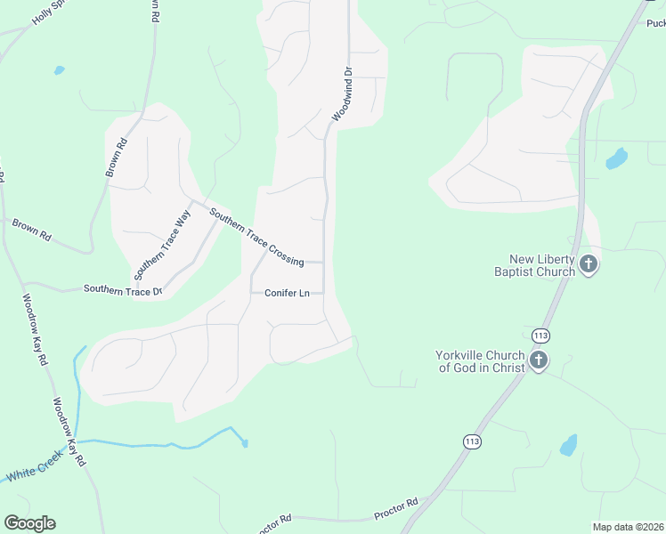 map of restaurants, bars, coffee shops, grocery stores, and more near 1113 Woodwind Drive in Rockmart