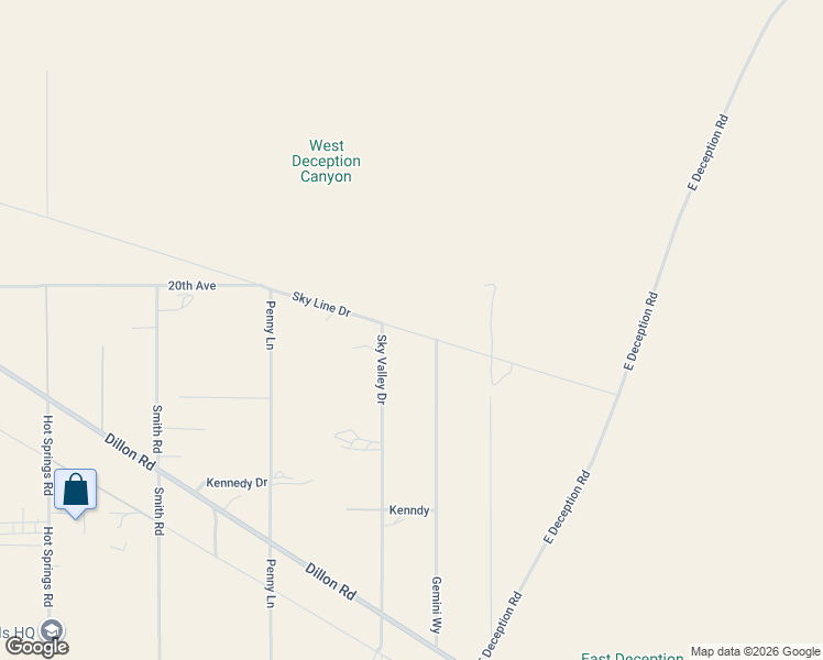 map of restaurants, bars, coffee shops, grocery stores, and more near 75760 Sky Line Drive in Desert Hot Springs