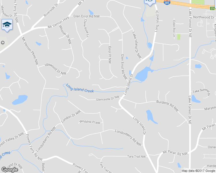 map of restaurants, bars, coffee shops, grocery stores, and more near 5344 Long Island Drive in Atlanta