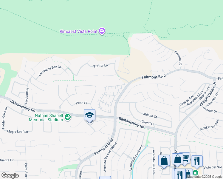 map of restaurants, bars, coffee shops, grocery stores, and more near 4028 Villa Modena in Yorba Linda