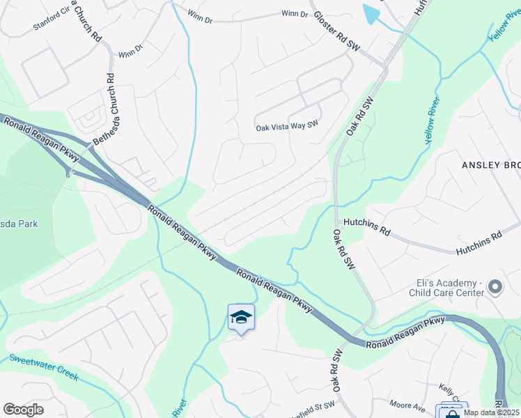 map of restaurants, bars, coffee shops, grocery stores, and more near 3203 Bridge Walk Drive in Lawrenceville